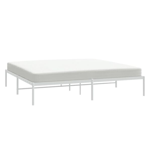 vidaXL Metal Bed Frame without Mattress White 193x203cm