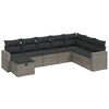 vidaXL 8 Piece Garden Sofa Set with Cushions Grey Poly Rattan