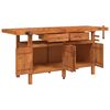vidaXL Workbench with Drawers and Vices 192x62x83 cm Solid Wood Acacia
