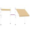 vidaXL Manual Retractable Awning 200 cm Yellow and Blue Stripes