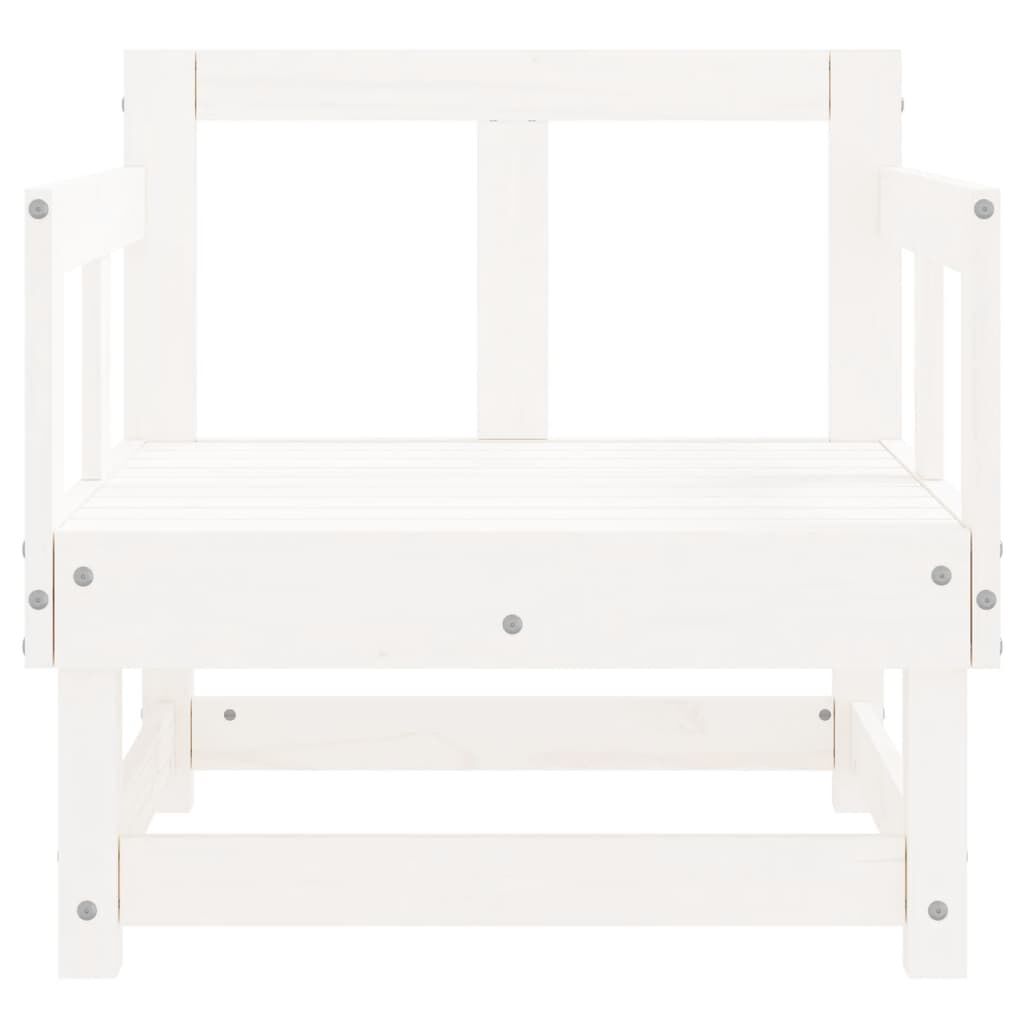 vidaXL Garden Chairs 2 pcs White Solid Wood Pine