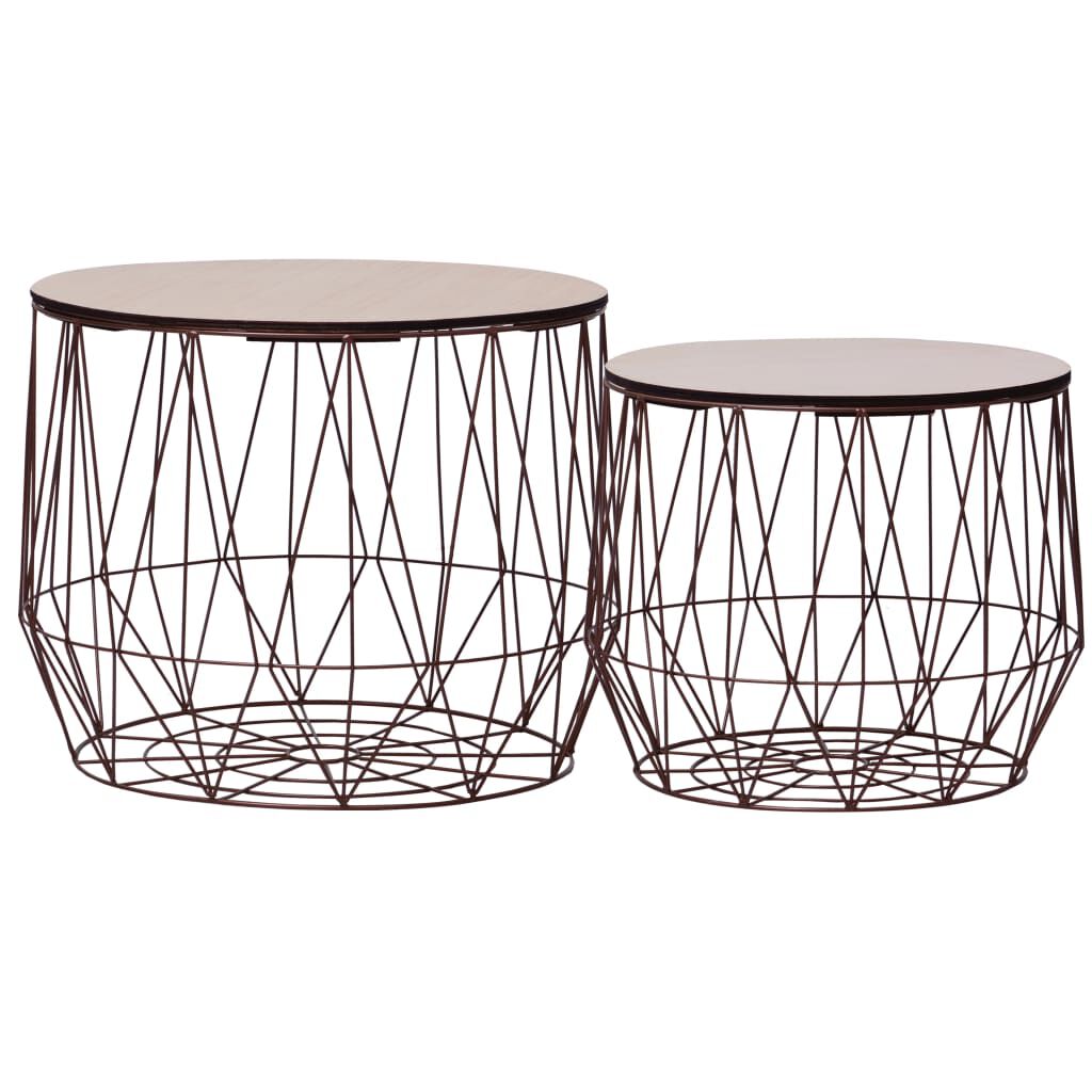 vidaXL Coffee Table 2 pcs Copper