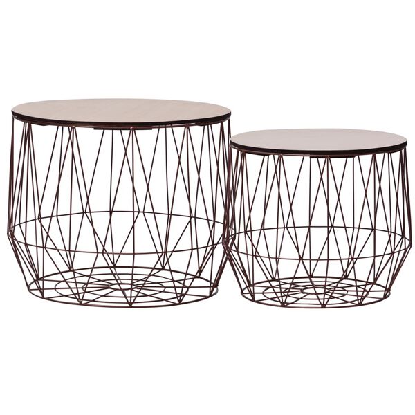 vidaXL Coffee Table 2 pcs Copper