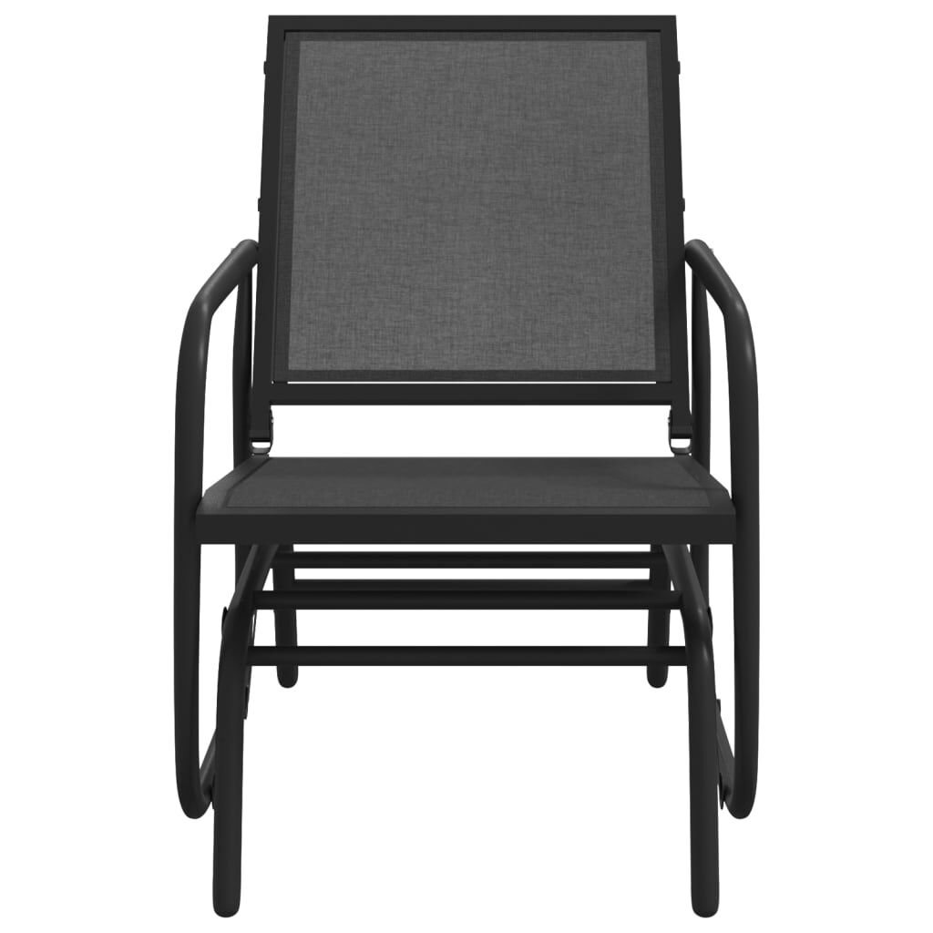 vidaXL Garden Glider Chair Black 61x76x87 cm Textilene&Steel