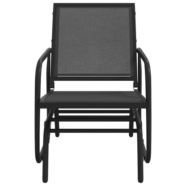 vidaXL Garden Glider Chair Black 61x76x87 cm Textilene&Steel