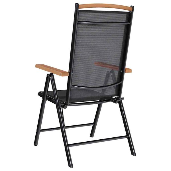vidaXL Folding Garden Chairs 2 pcs Aluminium and Textilene Black