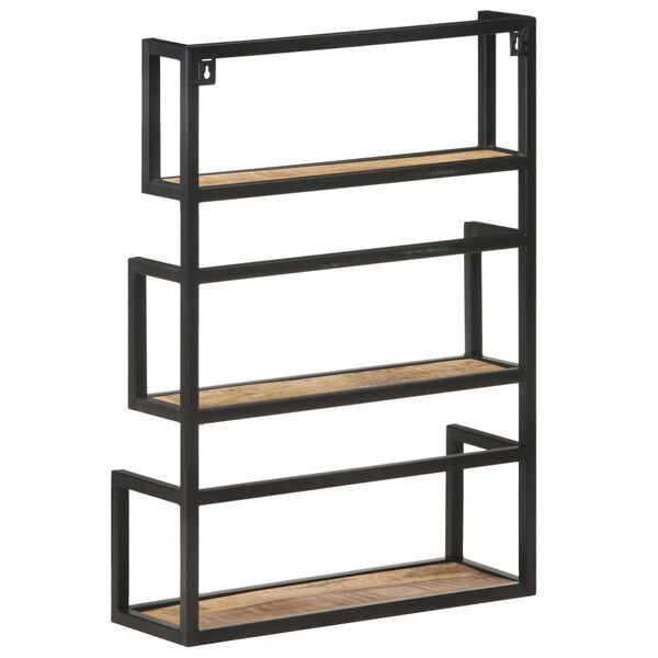 vidaXL Wall Shelf 60x20x85 cm Rough Mango Wood