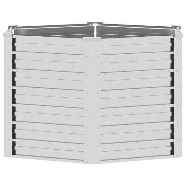 vidaXL Garden Raised Bed 129x77 cm Galvanized Steel Silver