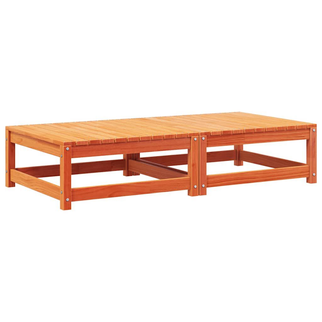 vidaXL Garden Footstools with Cushions 2 pcs Wax Brown Solid Wood Pine