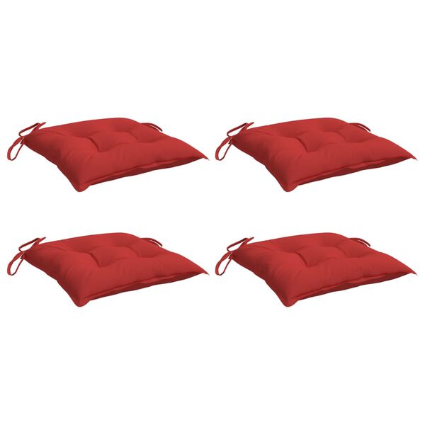 vidaXL Chair Cushions 4 pcs Red 40x40x7 cm Oxford Fabric