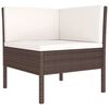 vidaXL 6 Piece Garden Lounge Set with Cushions Poly Rattan Brown