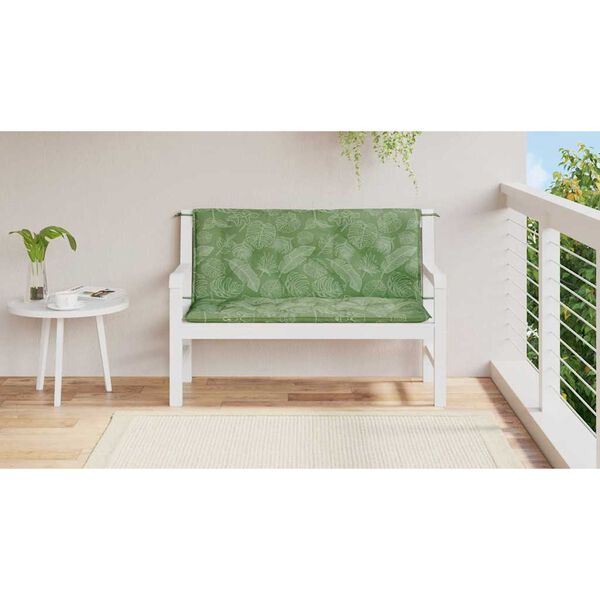 vidaXL Garden Bench Cushions 2pcs Leaf Pattern 120x50x7cm Fabric