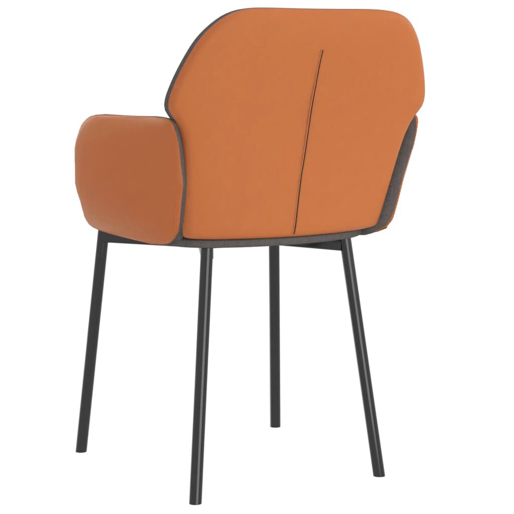 vidaXL Dining Chairs 2 pcs Light Grey Fabric and Faux Leather