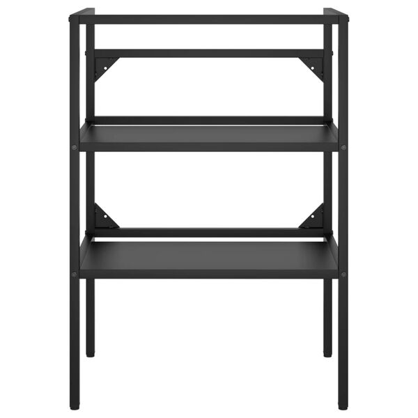 vidaXL Bathroom Washbasin Frame Black 59x38x83 cm Iron