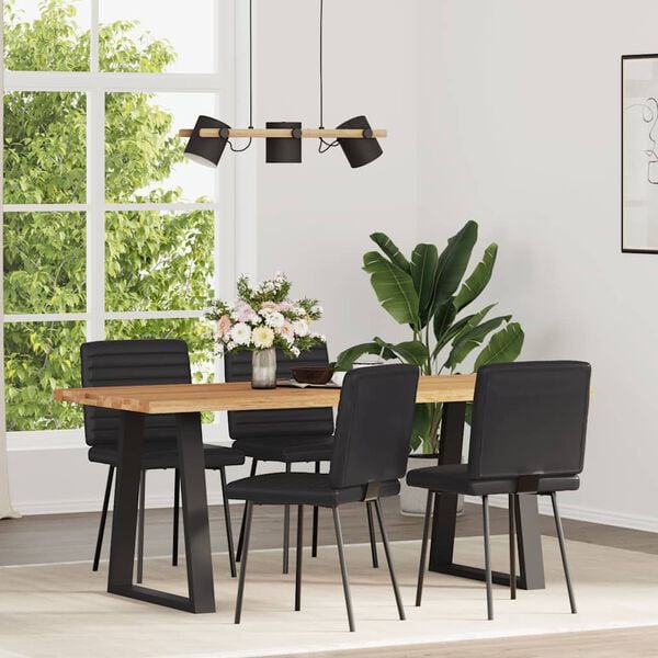vidaXL Dining Chairs 4 pcs Black Faux Leather