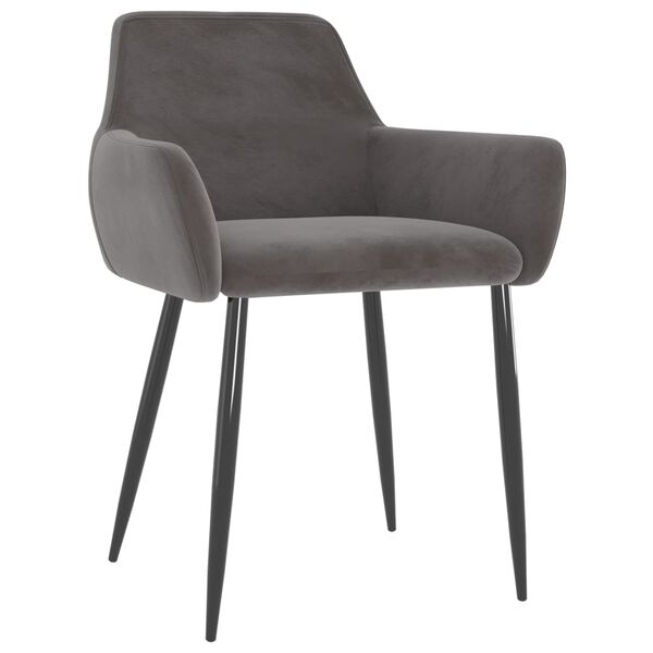vidaXL Dining Chairs 4 pcs Dark Grey Velvet