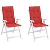 vidaXL Garden Highback Chair Cushions 2 pcs Red 120x50x3 cm Fabric