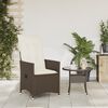vidaXL Reclining Garden Chair with Cushions Brown Poly Rattan