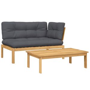 vidaXL 2 Piece Garden Pallet Sofa Set with Cushions Solid Wood Acacia