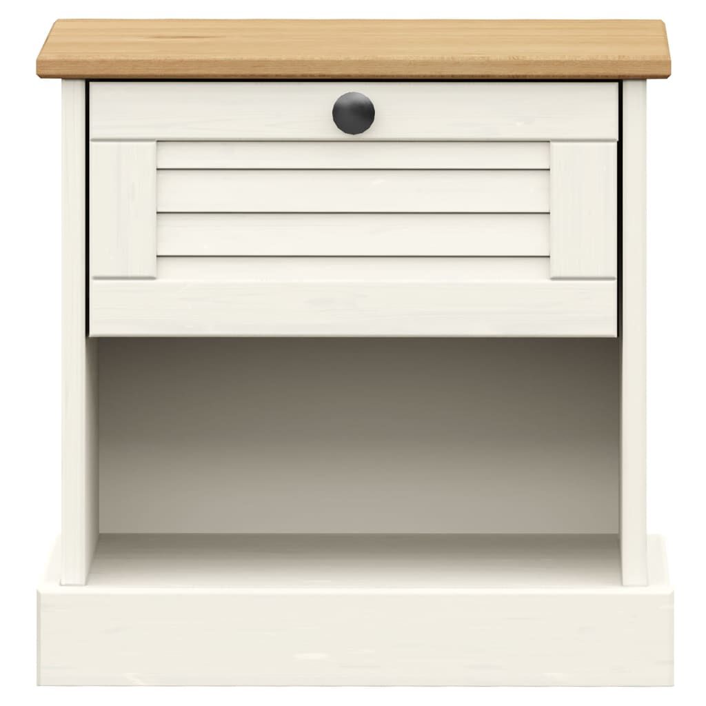 vidaXL Bedside Cabinet VIGO White 42x35x42 cm Solid Wood Pine