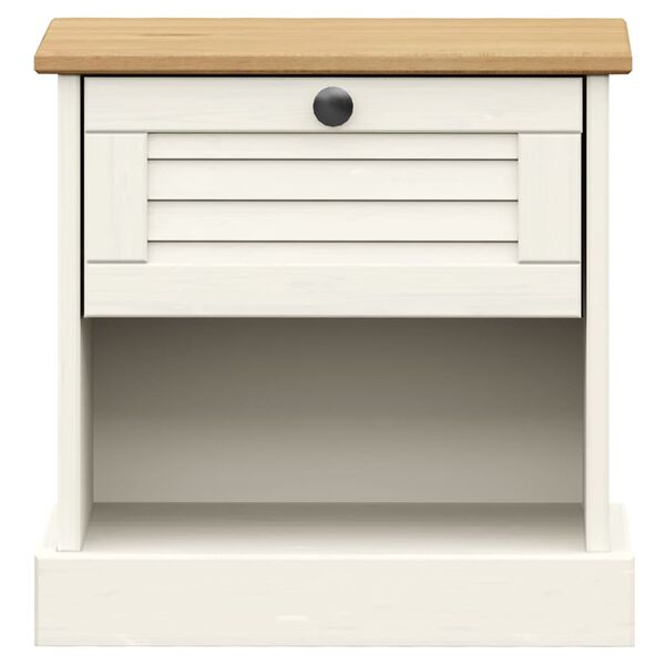 vidaXL Bedside Cabinet VIGO White 42x35x42 cm Solid Wood Pine