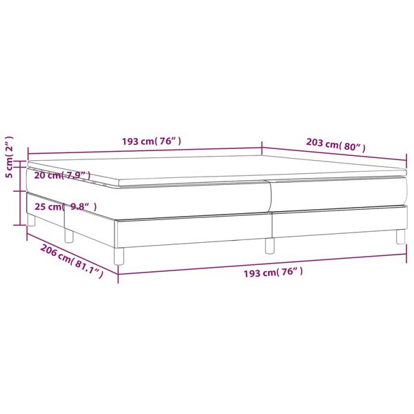 vidaXL Box Spring Bed with Mattress Light Grey 193x203 cm Fabric