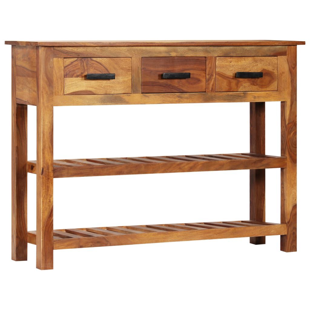 vidaXL Sideboard with 3 Drawers 110x30x80 cm Solid Acacia Wood