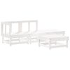vidaXL 4 Piece Garden Lounge Set with Cushions White Solid Wood