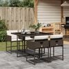 vidaXL 5 Piece Garden Dining Set with Cushions Brown Poly Rattan
