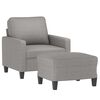vidaXL Sofa Chair with Footstool Light Grey 60 cm Fabric