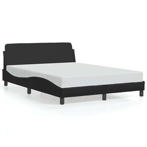 vidaXL Bed Frame "Dover" Black 137x190 cm Double Faux Leather