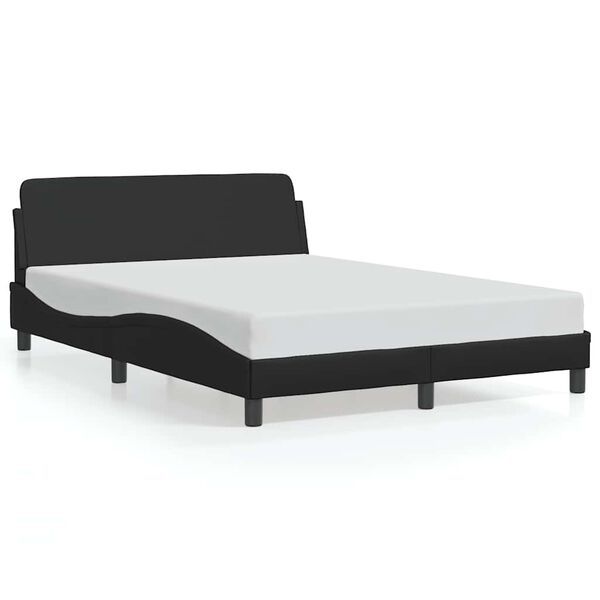 vidaXL Bed Frame "Dover" Black 137x190 cm Double Faux Leather