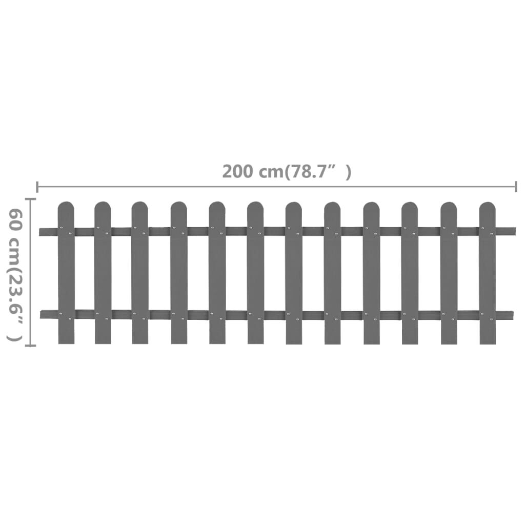 vidaXL Picket Fence WPC 200x60 cm