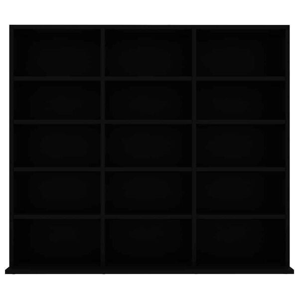 vidaXL CD Cabinet Black 100x23x89.5 cm Engineered Wood