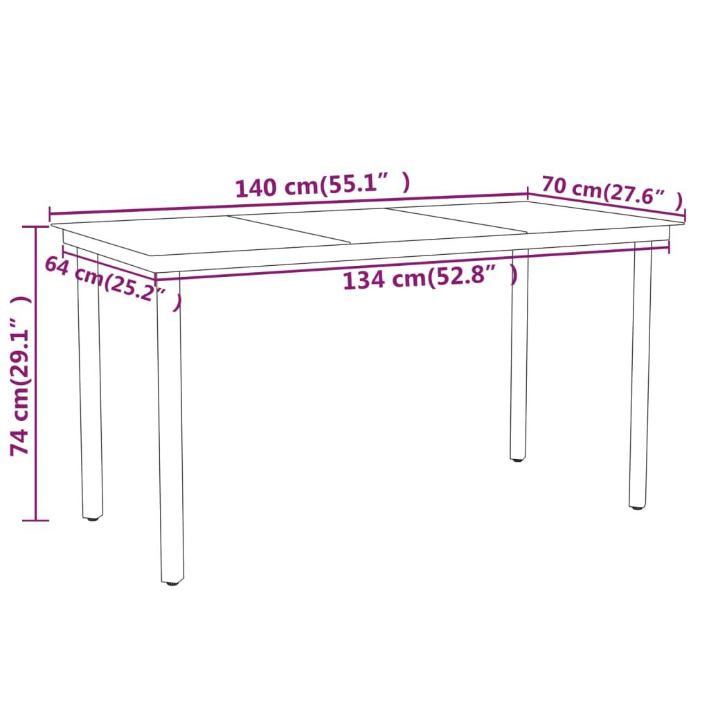 vidaXL 5 Piece Garden Dining Set Black