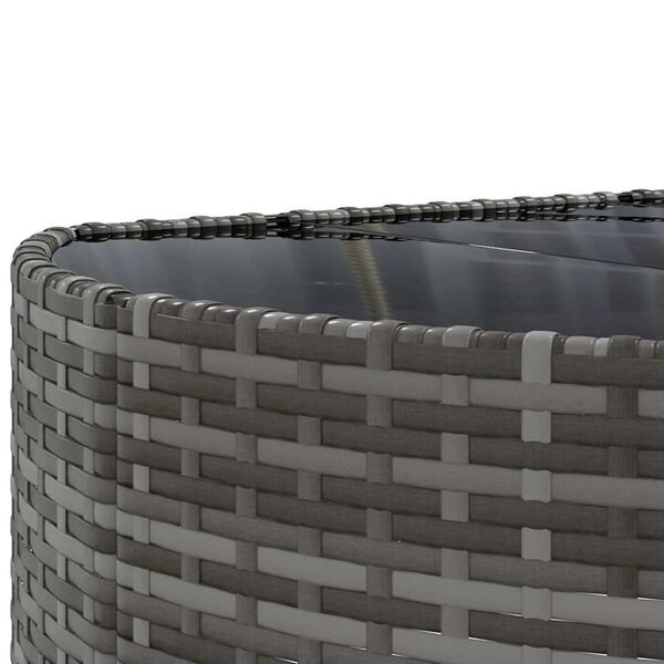 vidaXL 5 Piece Garden Sofa Set with Cushions Grey Poly Rattan