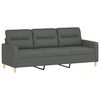 vidaXL 2 Piece Sofa Set with Cushions Dark Grey Fabric