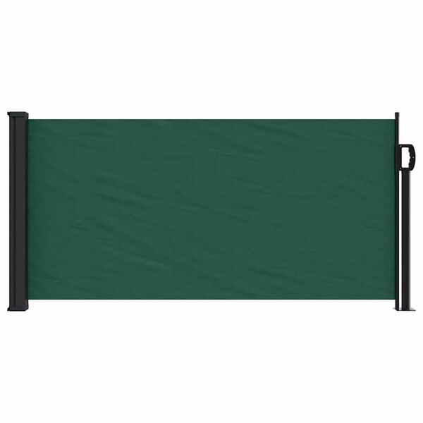 vidaXL Retractable Side Awning Dark Green 100x300 cm