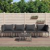 vidaXL 5 Piece Garden Lounge Set with Cushions Anthracite Poly Rattan