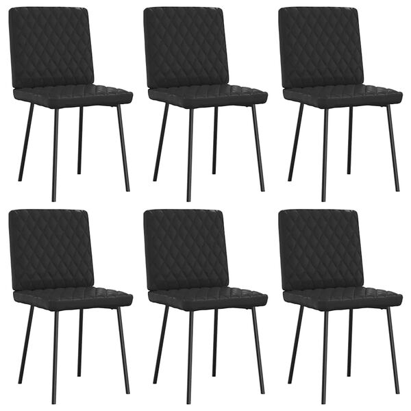 vidaXL Dining Chairs 6 pcs Black Faux Leather