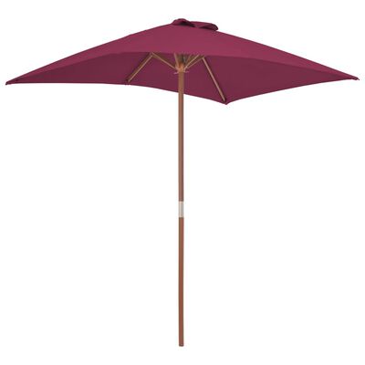 vidaXL Garden Parasol with Wooden Pole 150x200 cm Bordeaux Red