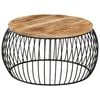 vidaXL Coffee Table Ø68 cm Rough Mango Wood