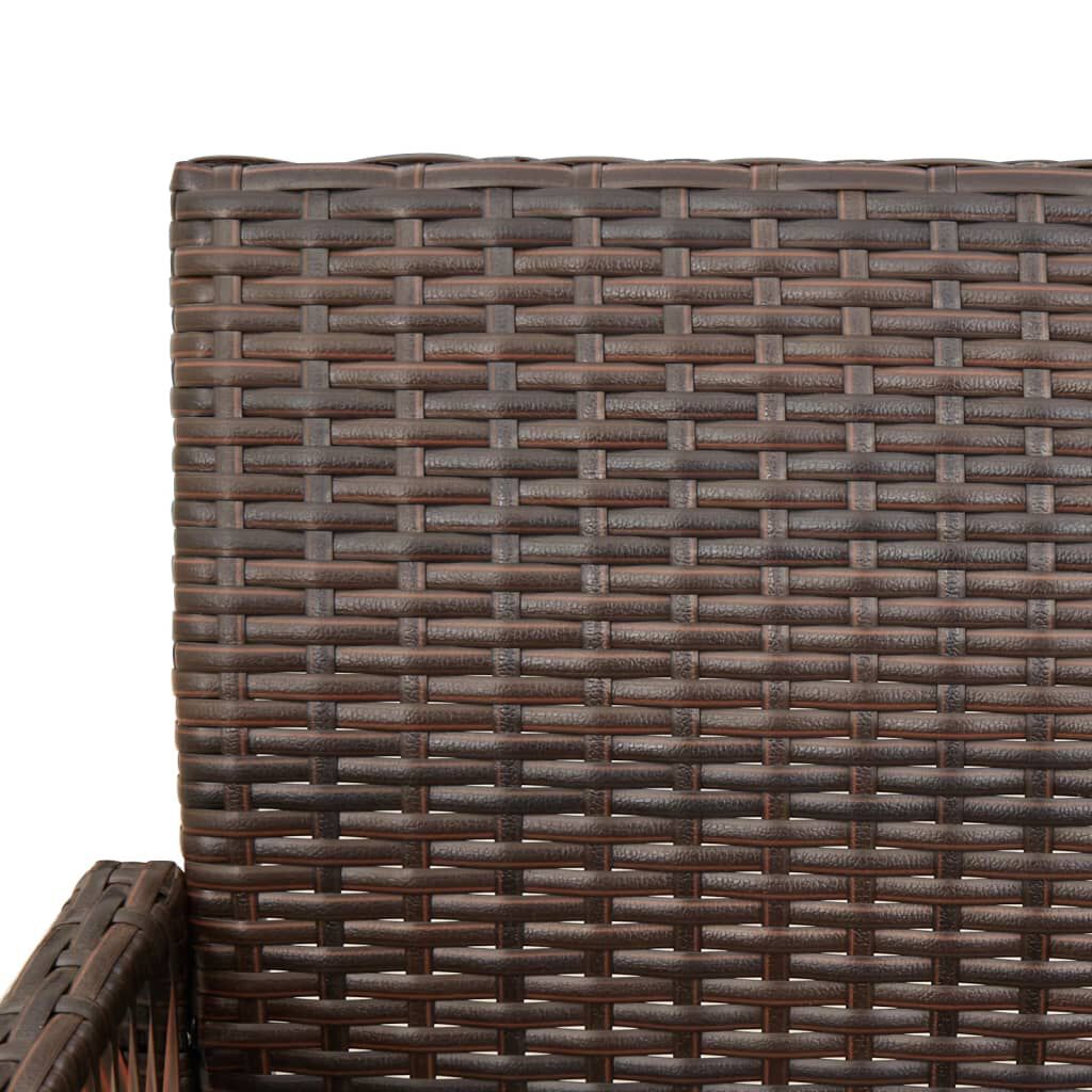 vidaXL Garden Bar Stools 2 pcs Brown Poly Rattan