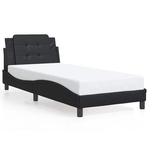 vidaXL Bed Frame without Mattress "Zadar" Black 100x190 cm Faux Leather