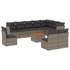 vidaXL 11 Piece Garden Sofa Set with Cushions Grey Poly Rattan