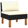 vidaXL 3 Piece Garden Lounge Set Poly Rattan and Solid Eucalyptus Wood