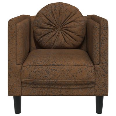 vidaXL Sofa Chair with Cushion Brown Faux Suede Leather