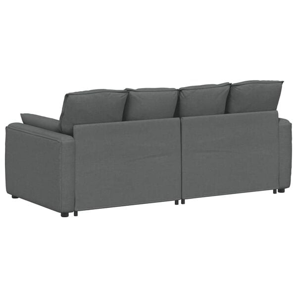 vidaXL Modular Sofa with Cushions Dark Grey