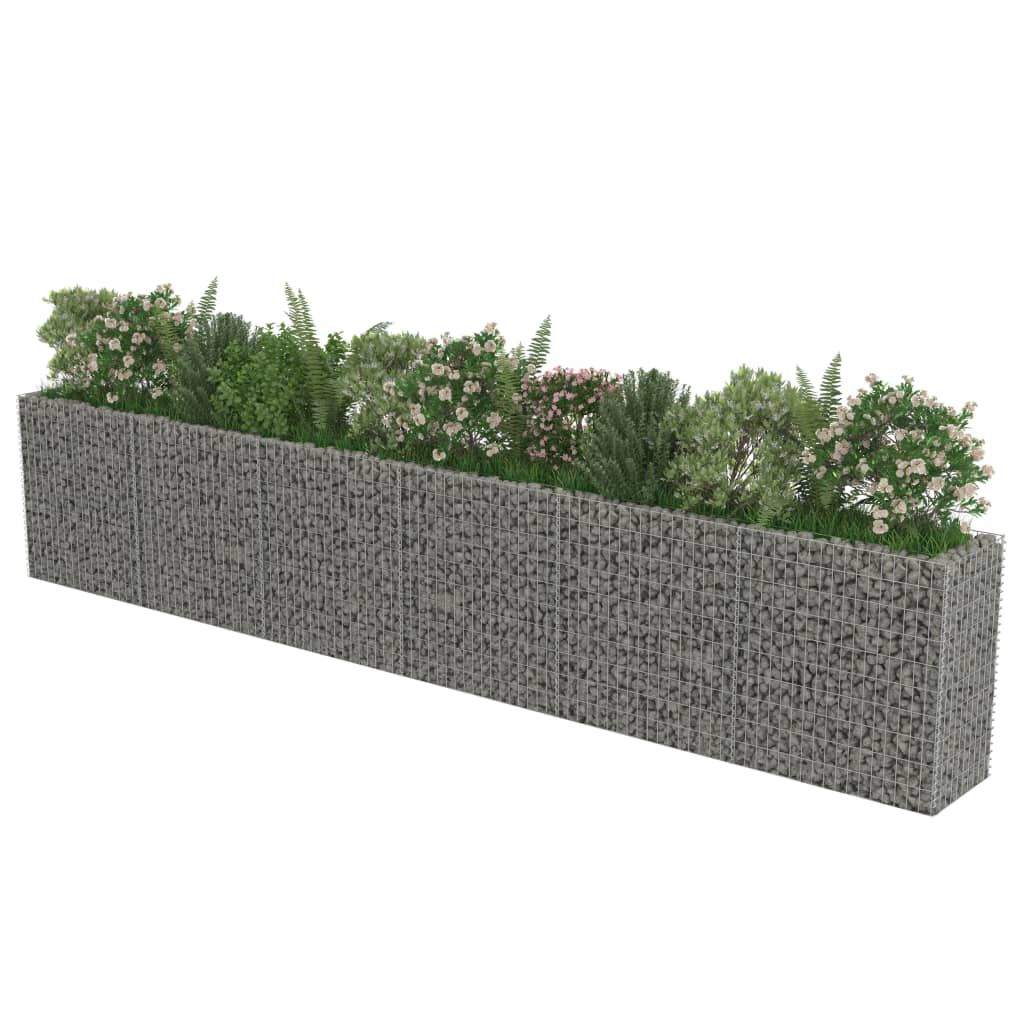 vidaXL Gabion Raised Bed Galvanised Steel 540x50x100 cm