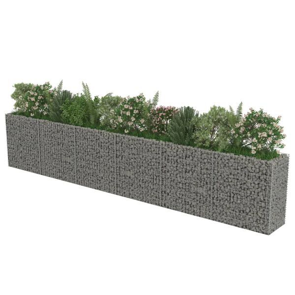 vidaXL Gabion Raised Bed Galvanised Steel 540x50x100 cm